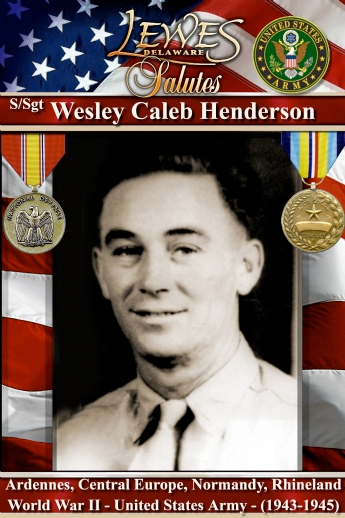 WWII Army veteran Wesley Caleb Henderson’s military banner