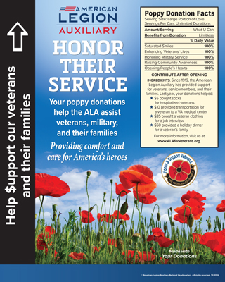 Donation Can Field of Poppies